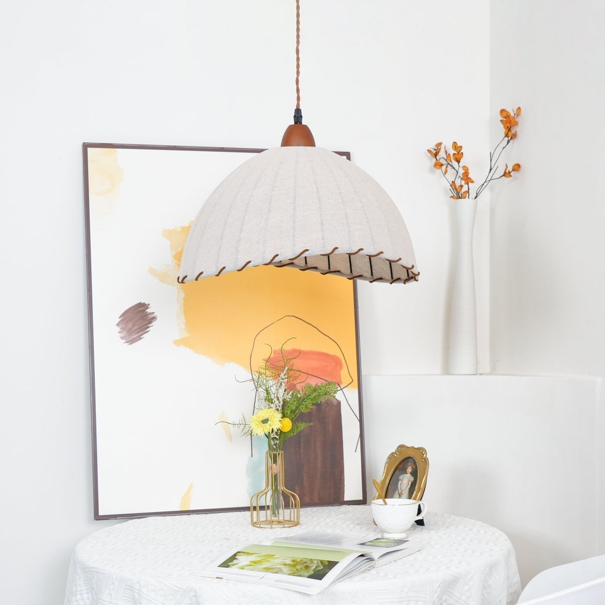 Suspension Rocher en bois et tissu – vue 26