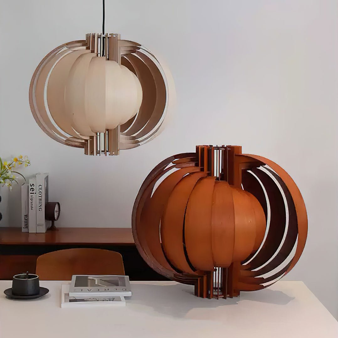 Suspension Mandarine en bois et métal – vue 9