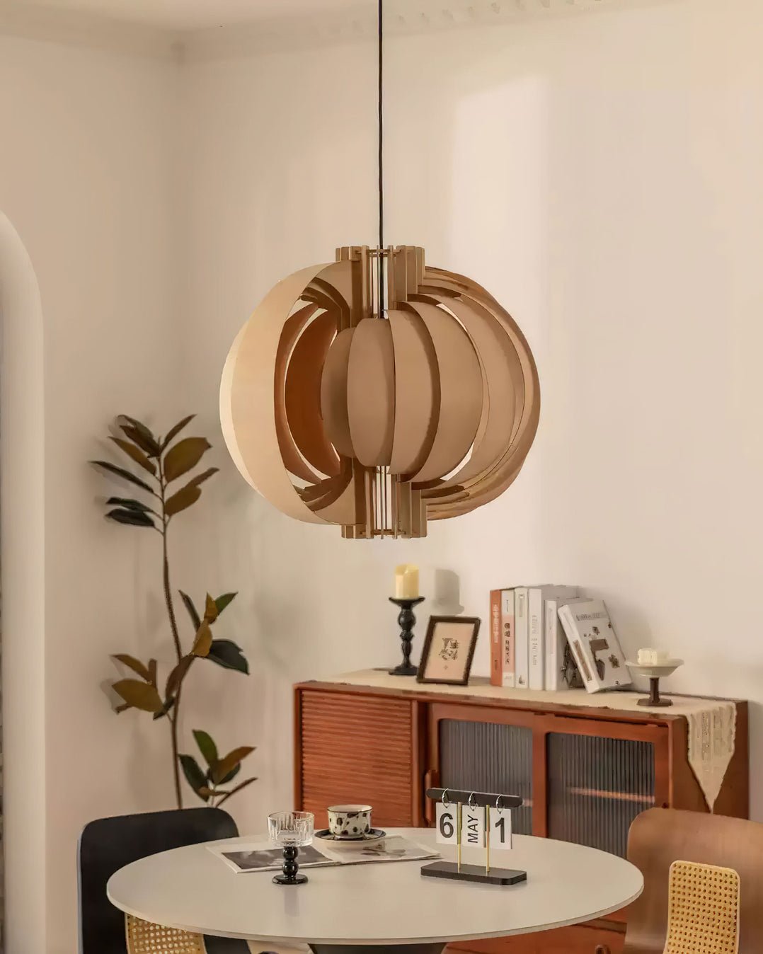 Suspension Mandarine en bois et métal – vue 11