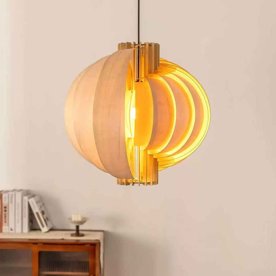Suspension Mandarine en bois et métal – vue 4