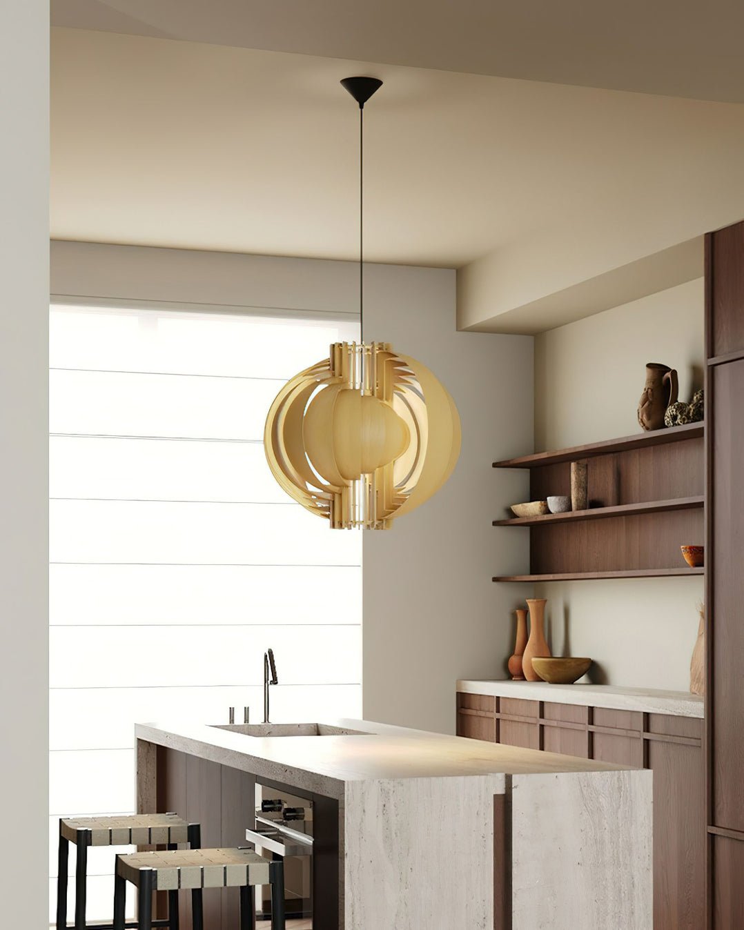 Suspension Mandarine en bois et métal – vue 16