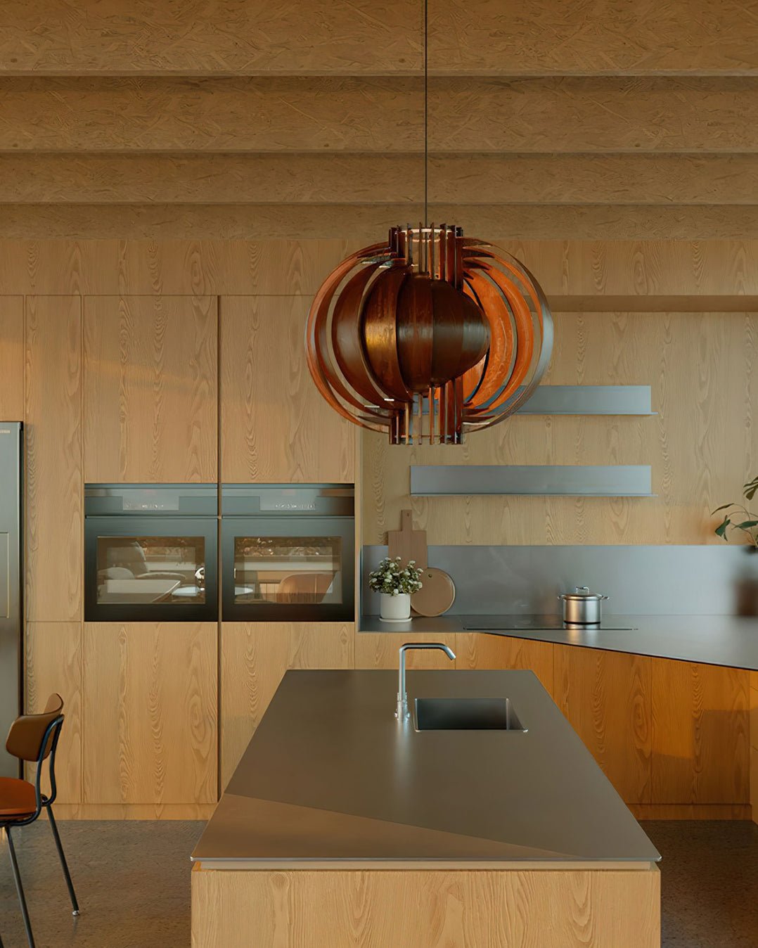 Suspension Mandarine en bois et métal – vue 44