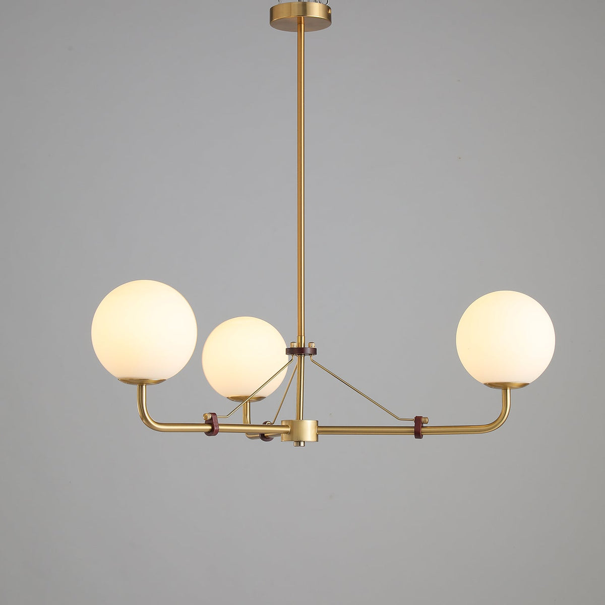 Lustre Bonifacio en laiton et verre – vue 3