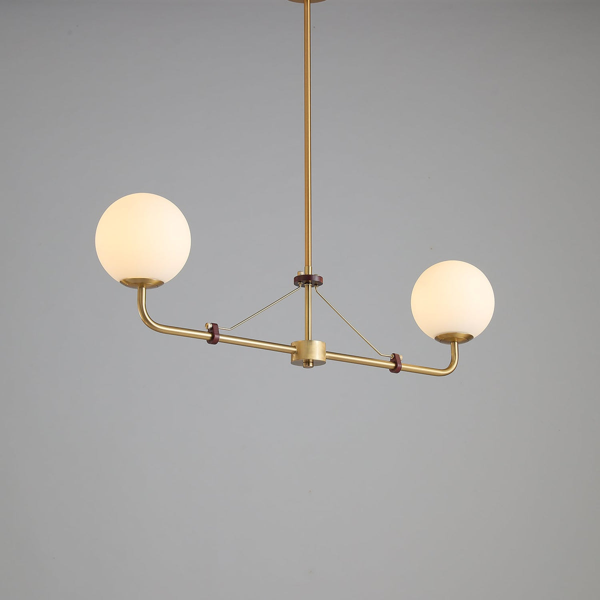 Lustre Bonifacio en laiton et verre – vue 9
