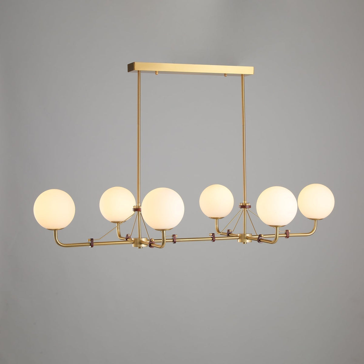Lustre Bonifacio en laiton et verre – vue 19