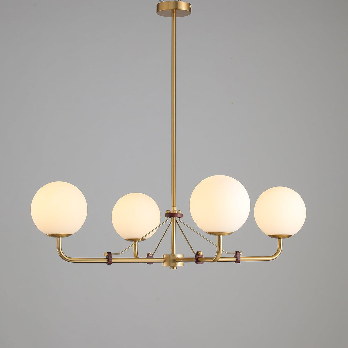 Lustre Bonifacio en laiton et verre – vue 4