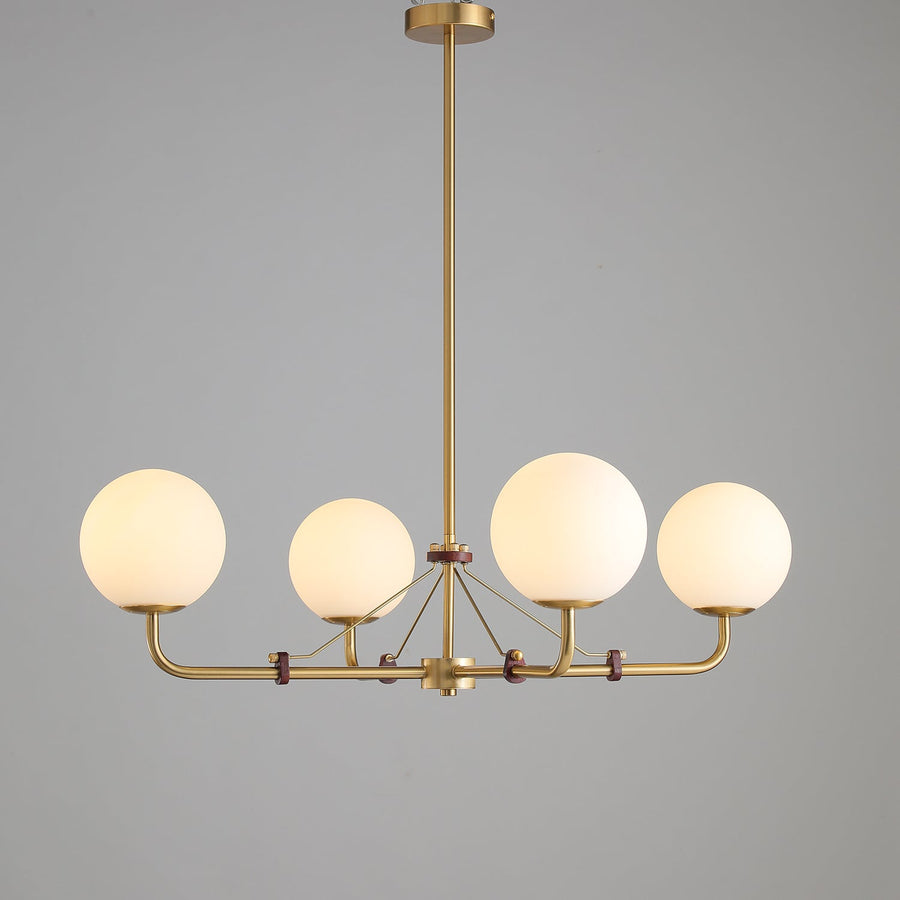 Lustre Bonifacio en laiton et verre – vue 4