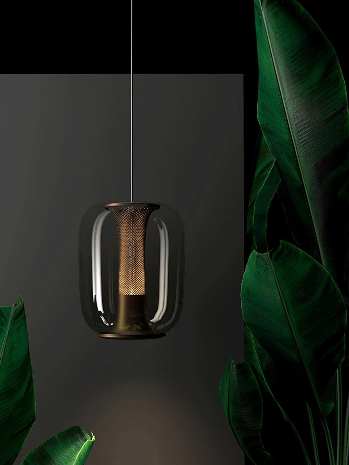Suspension Médina en verre et fer – vue 10