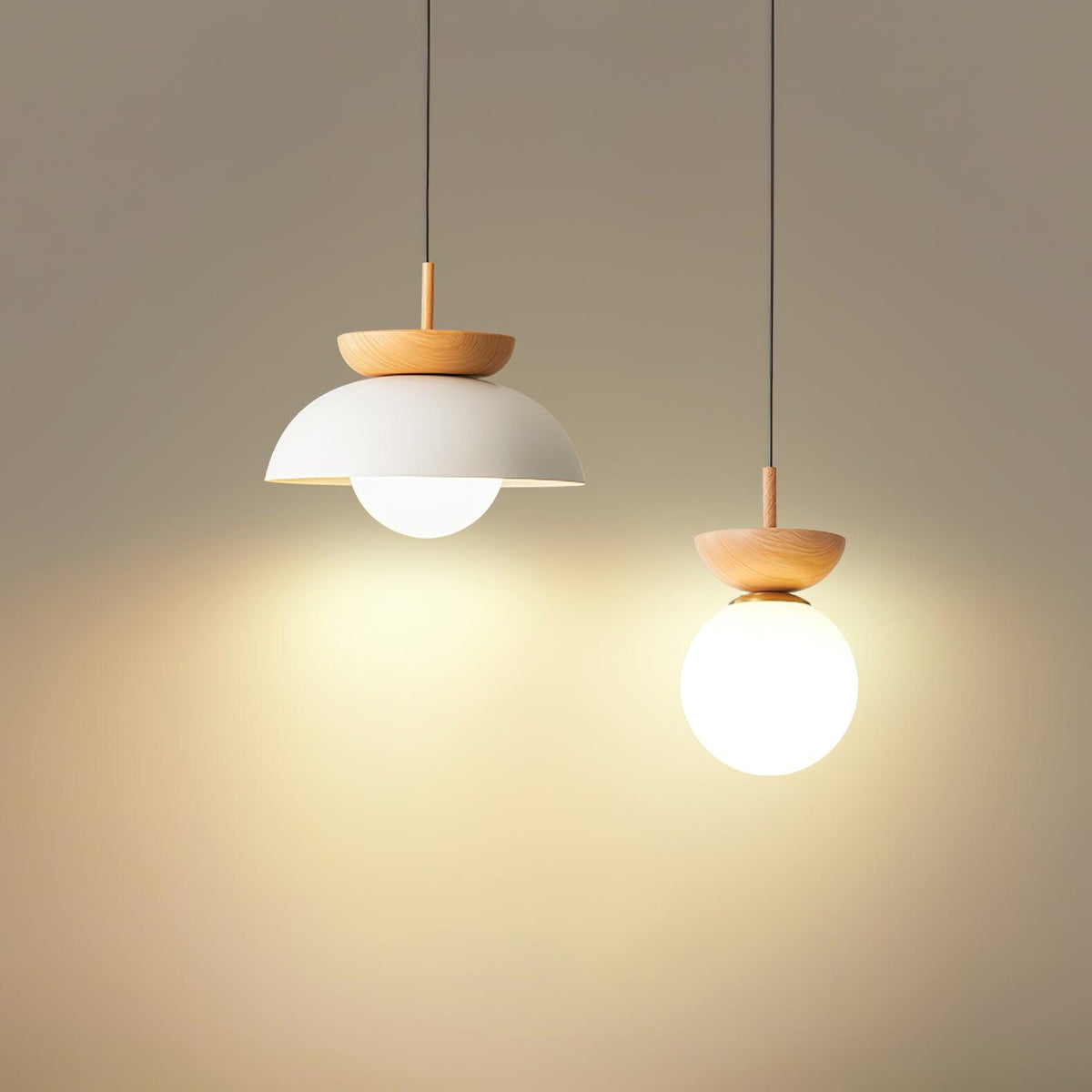 Suspension Citrine en verre et métal – vue 12