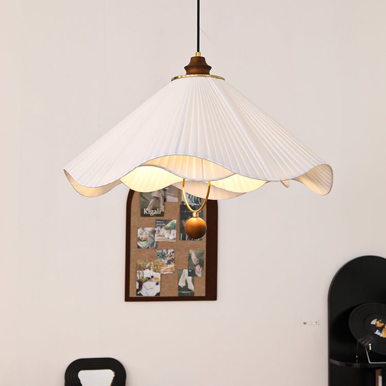 Suspension Coquelicot en bois et tissu – vue 4