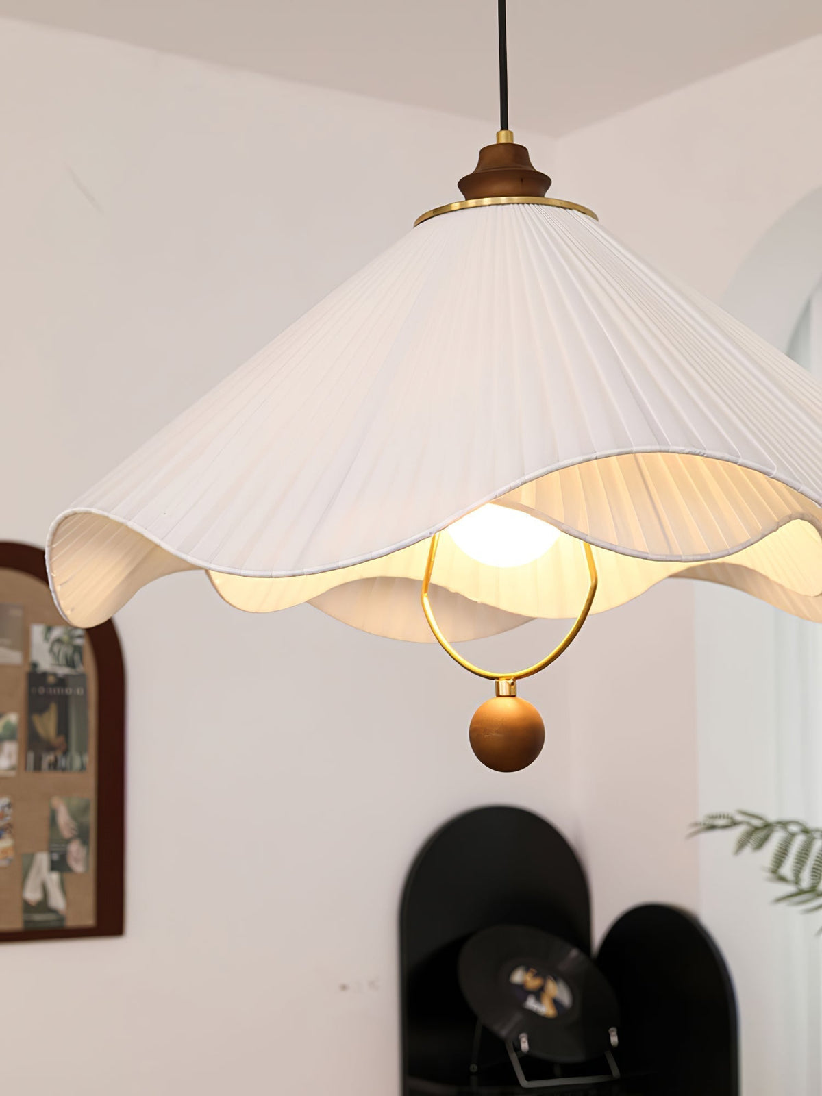 Suspension Coquelicot en bois et tissu – vue 15