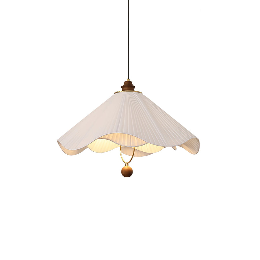 Suspension Coquelicot en bois et tissu – vue 3