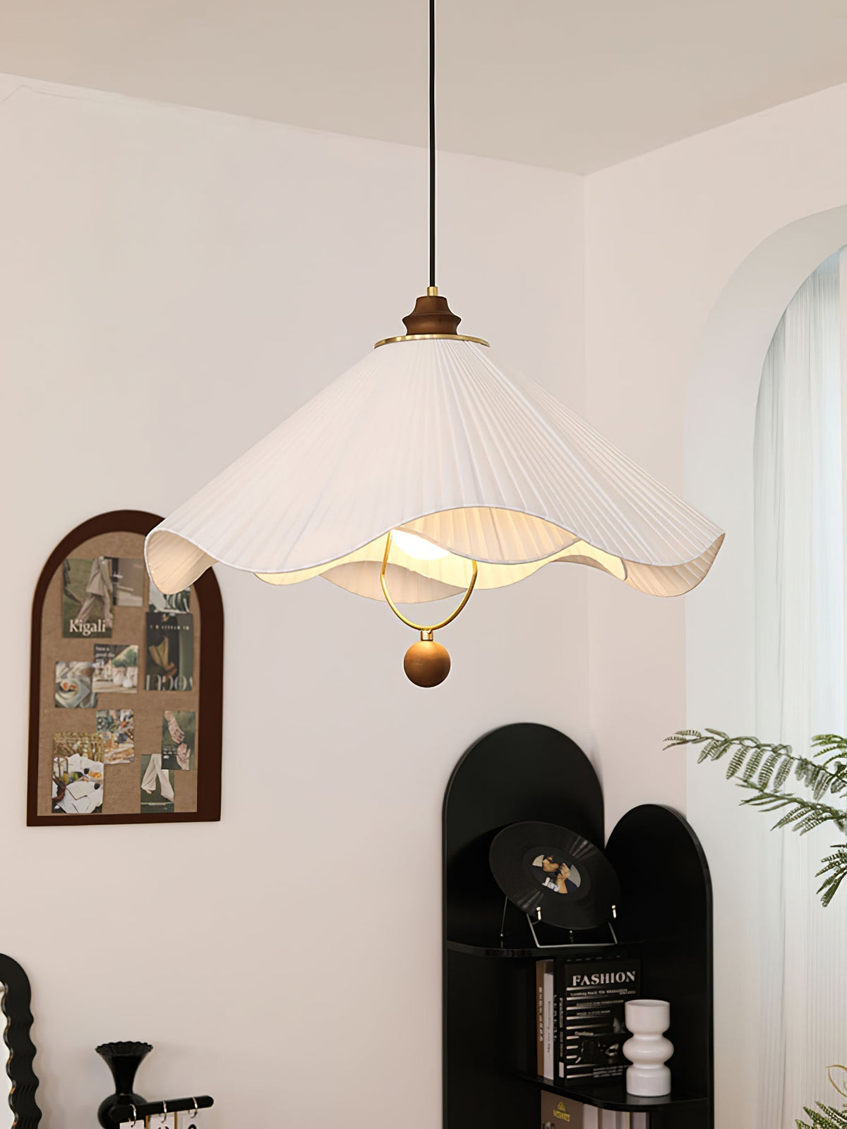 Suspension Coquelicot en bois et tissu – vue 11