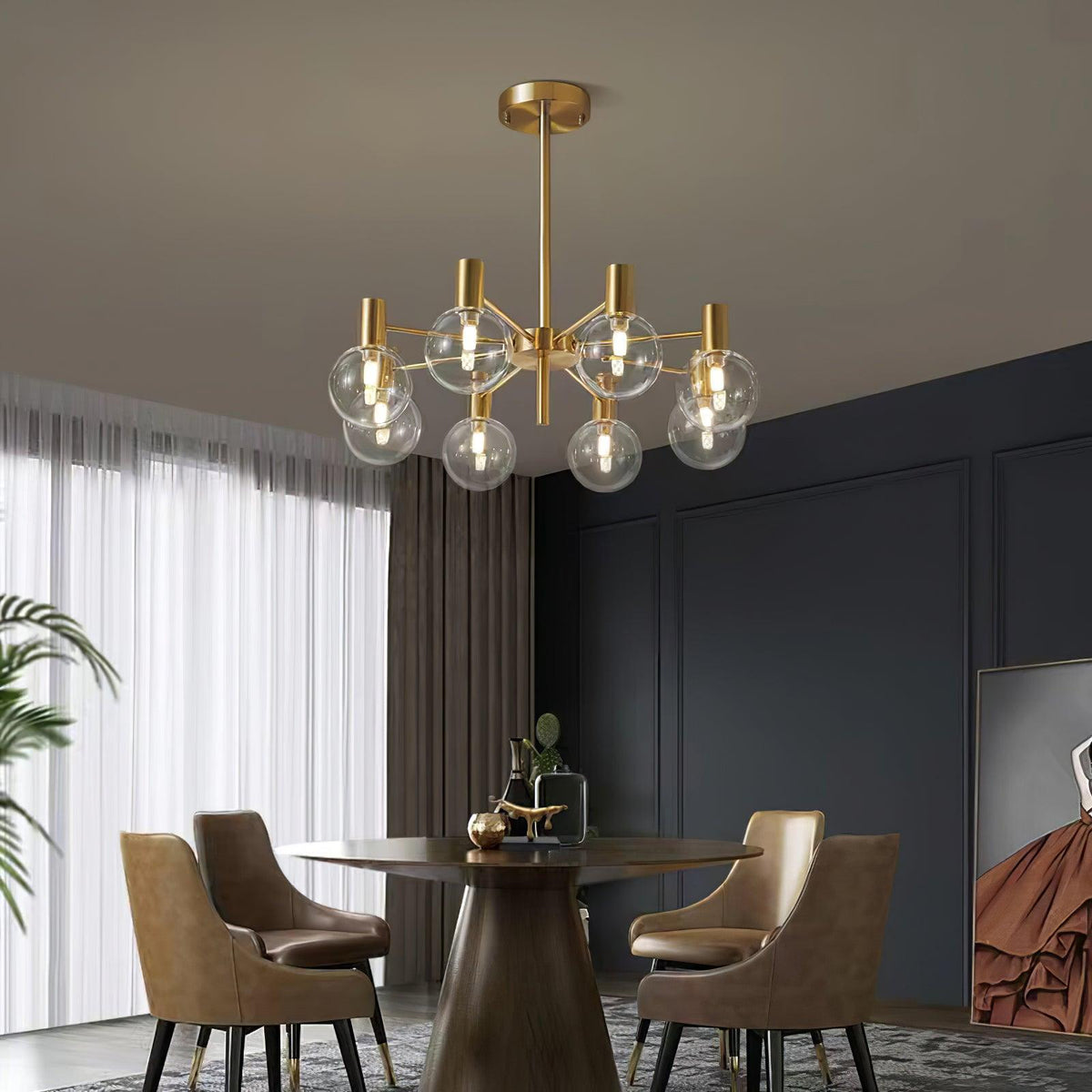 Lustre Trille en verre et fer – vue 17