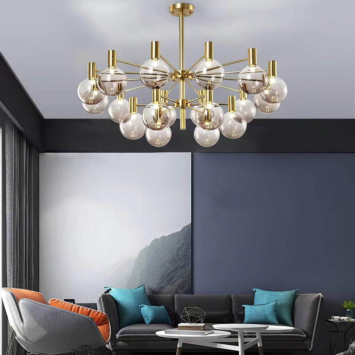 Lustre Trille en verre et fer – vue 29