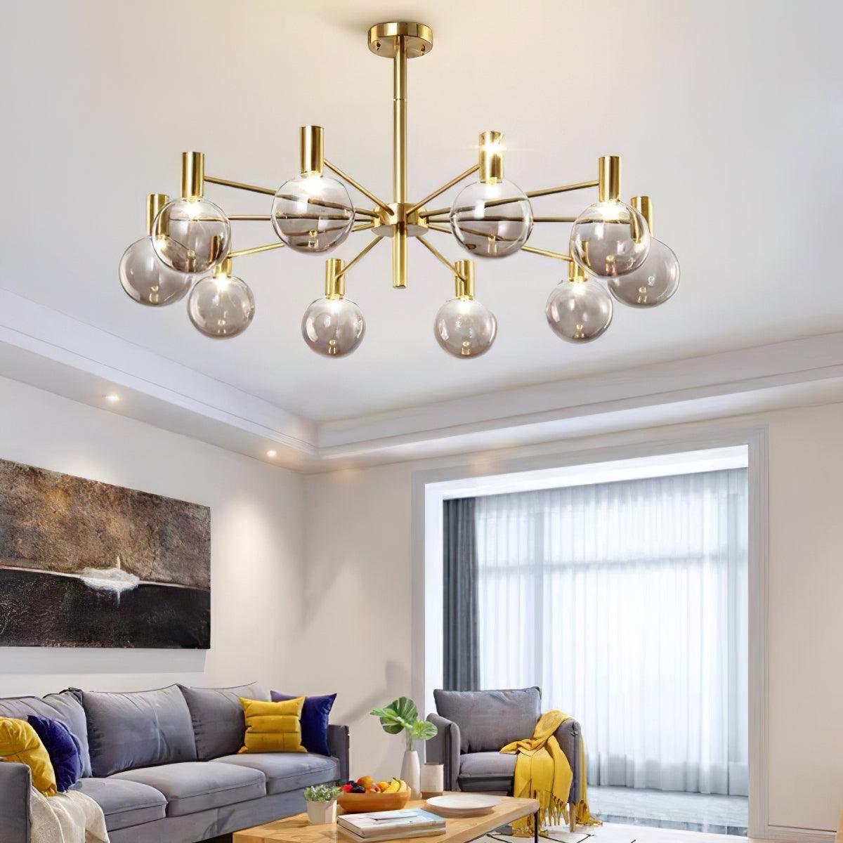 Lustre Trille en verre et fer – vue 6