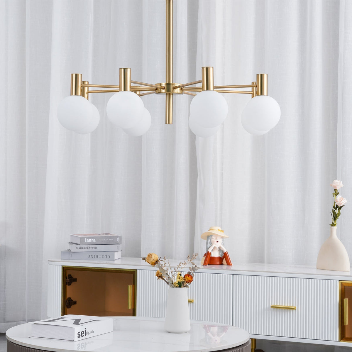 Lustre Trille en verre et fer – vue 73
