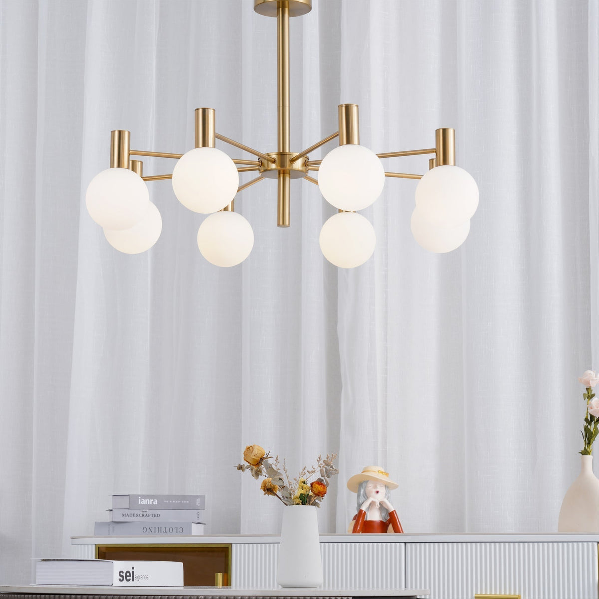 Lustre Trille en verre et fer – vue 67