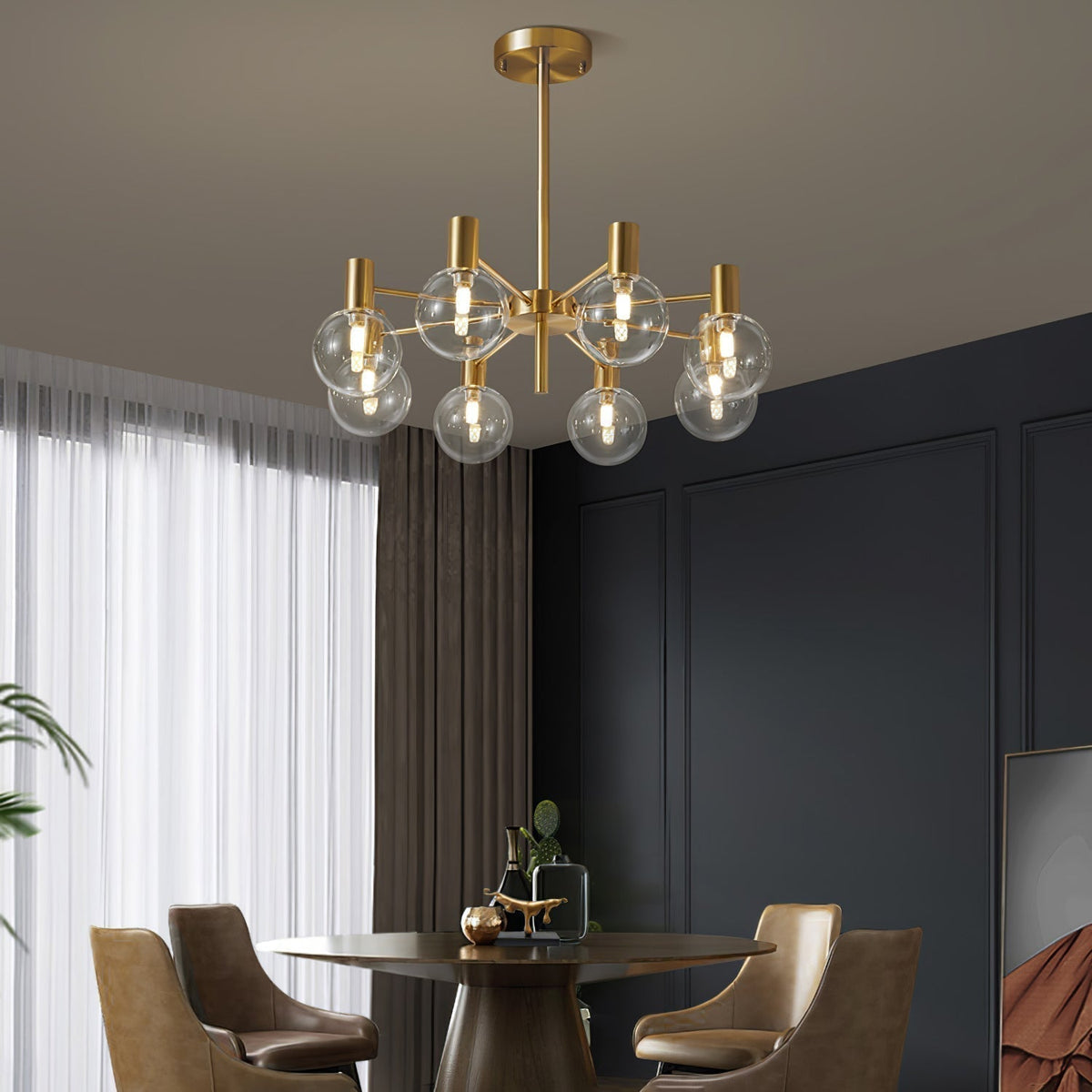 Lustre Trille en verre et fer – vue 41
