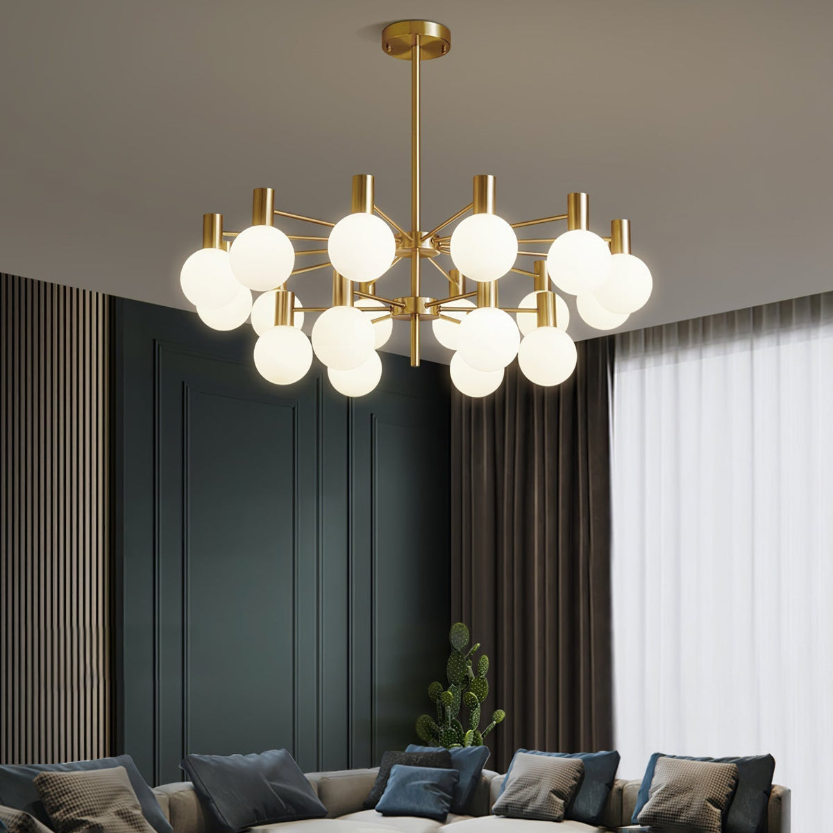Lustre Trille en verre et fer – vue 28
