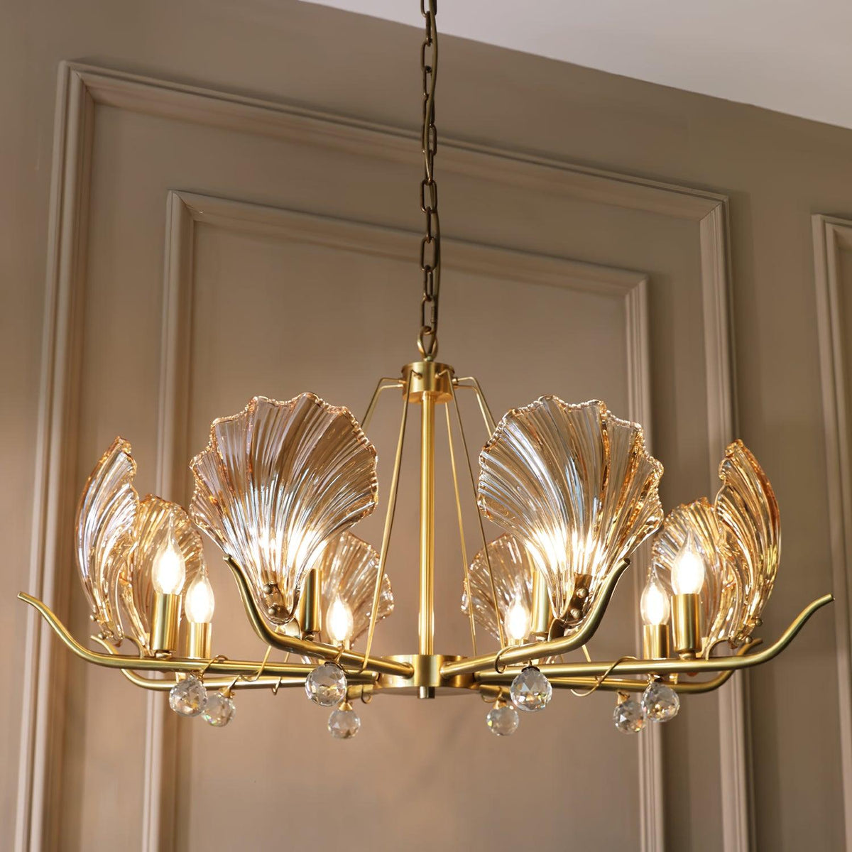 Lustre Argentière en cristal et cuivre – vue 12
