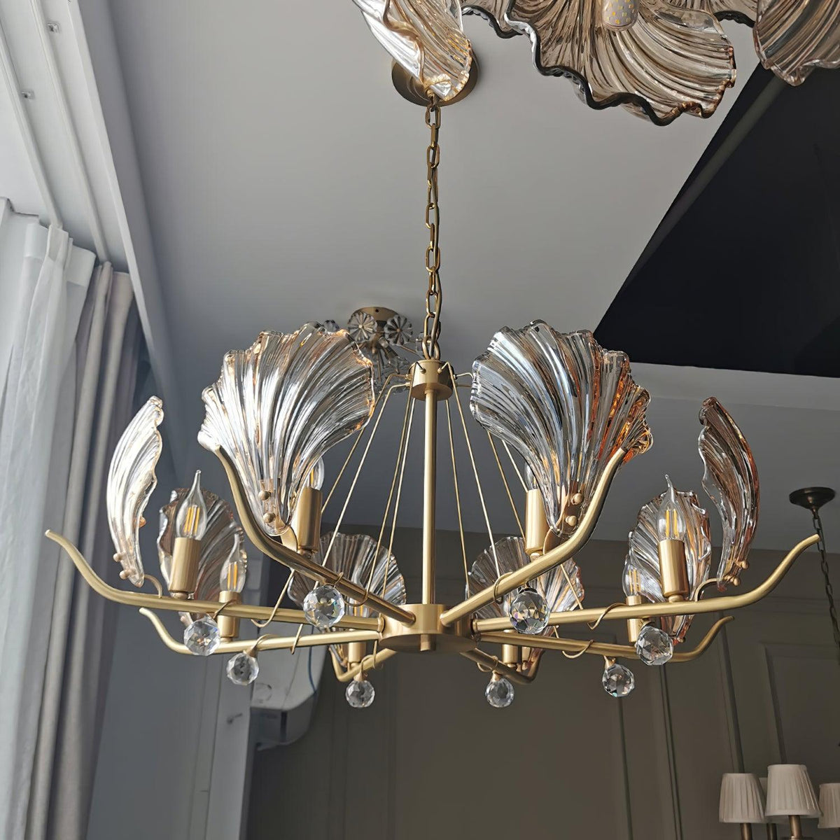 Lustre Argentière en cristal et cuivre – vue 26