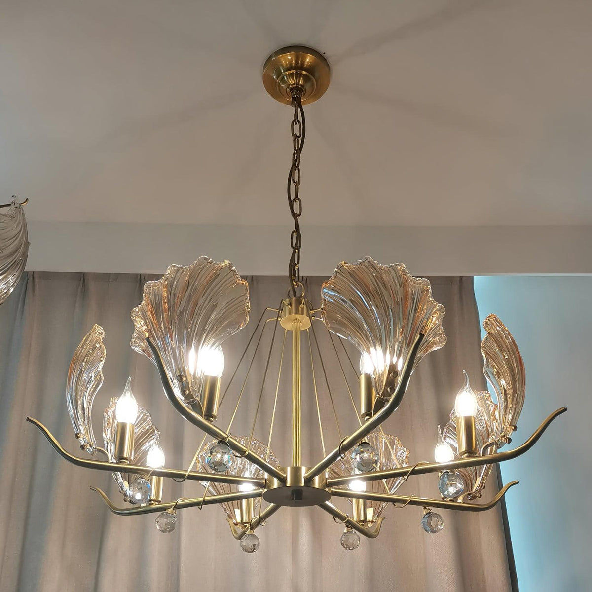Lustre Argentière en cristal et cuivre – vue 23