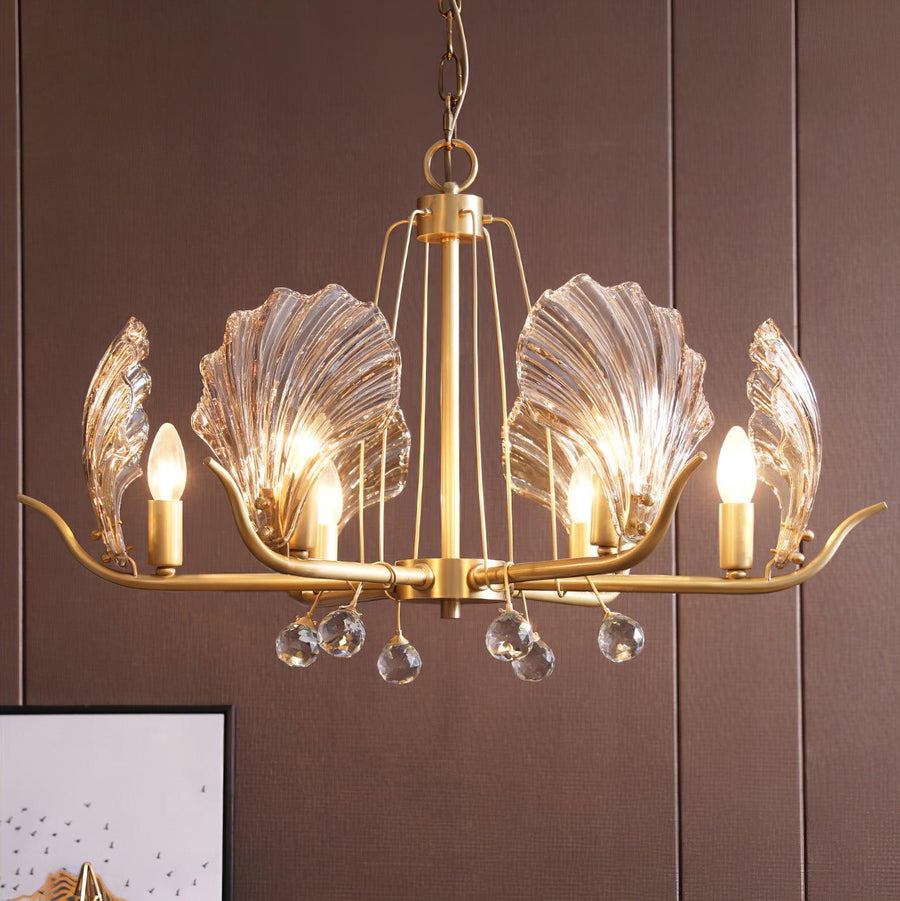 Lustre Argentière en cristal et cuivre – vue 4
