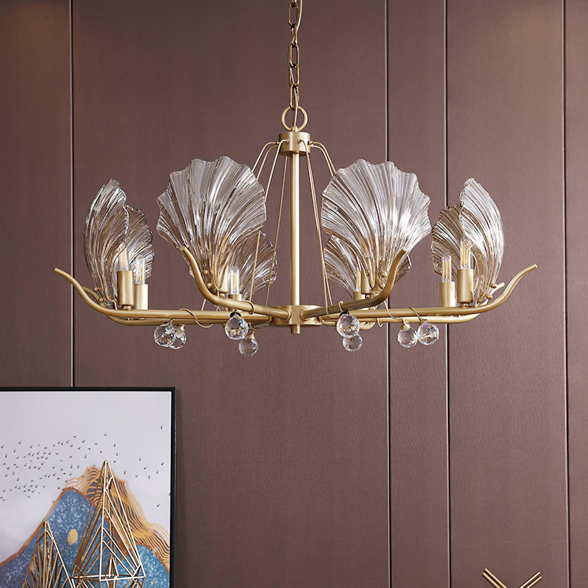 Lustre Argentière en cristal et cuivre – vue 21