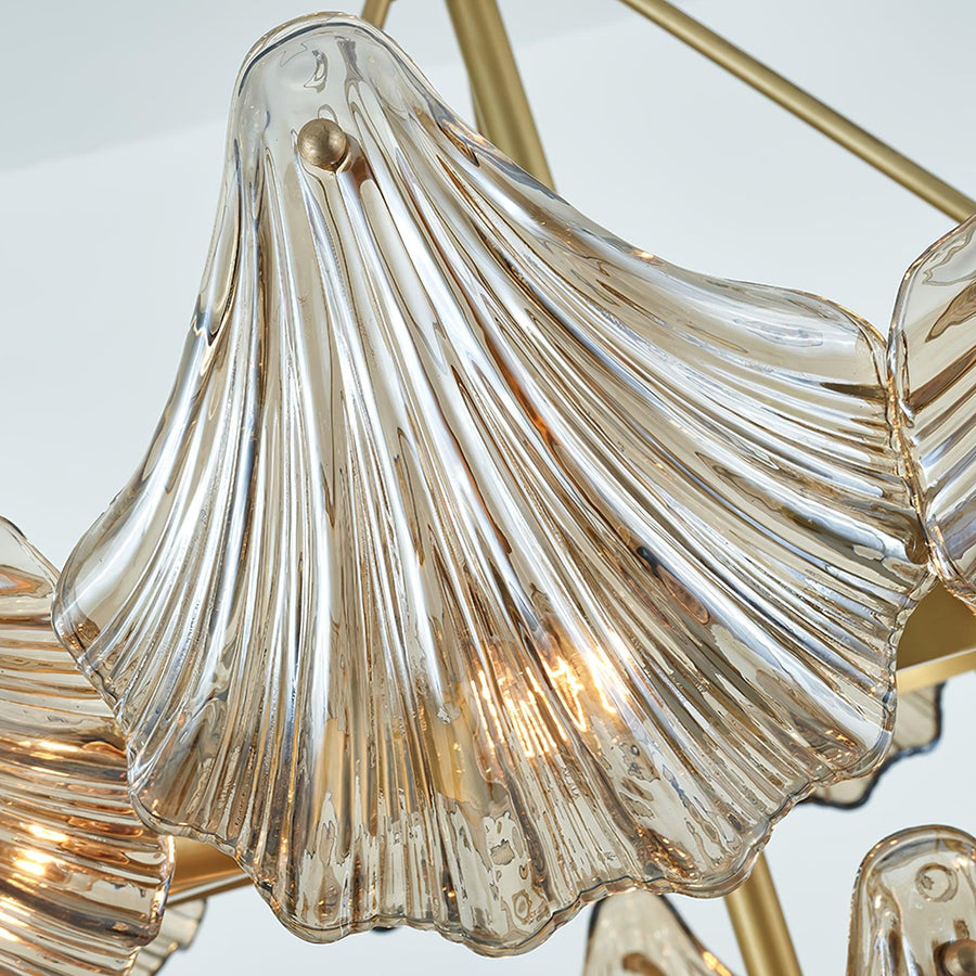 Lustre Argentière en cristal et cuivre – vue 5