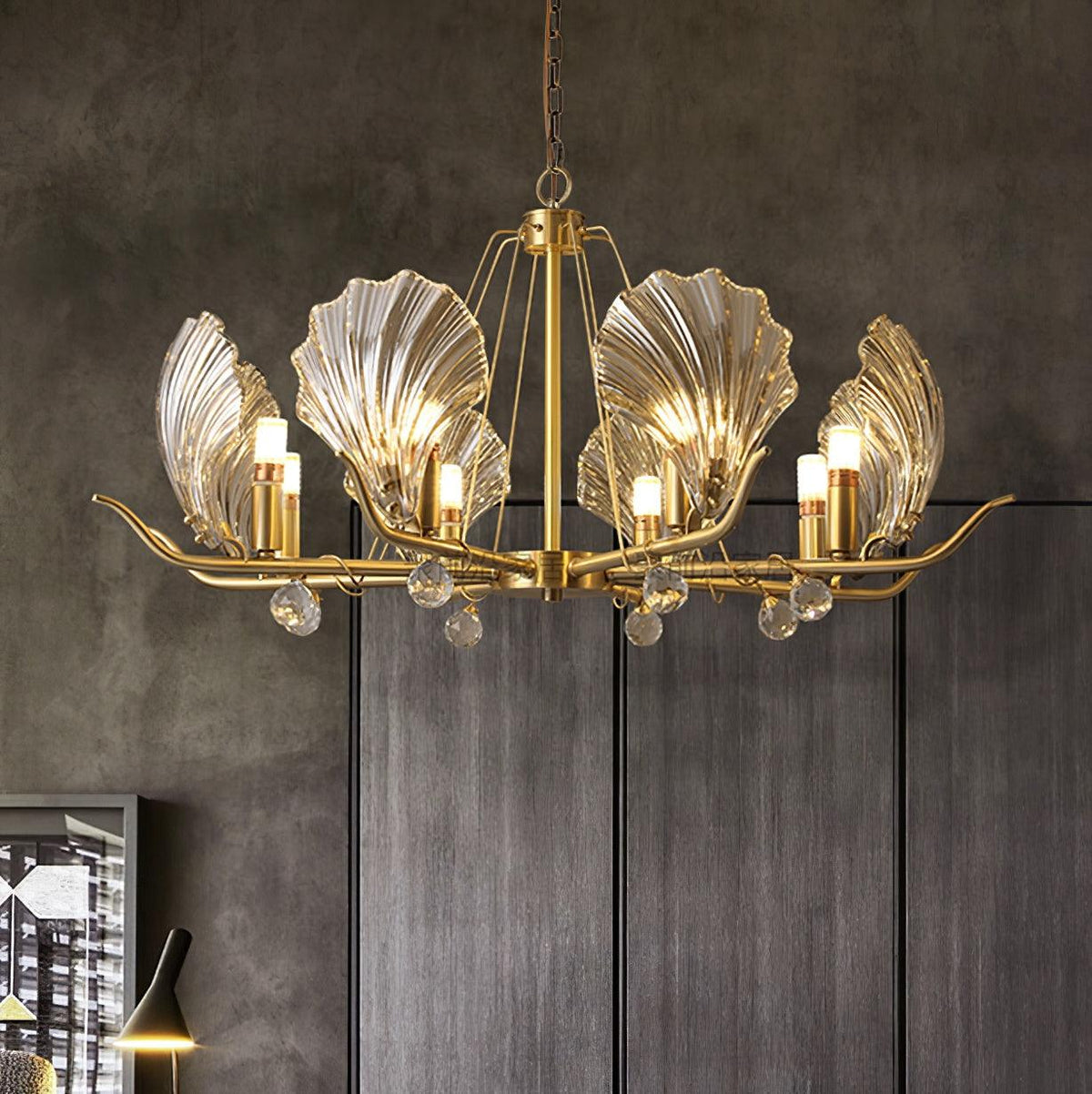 Lustre Argentière en cristal et cuivre – vue 20
