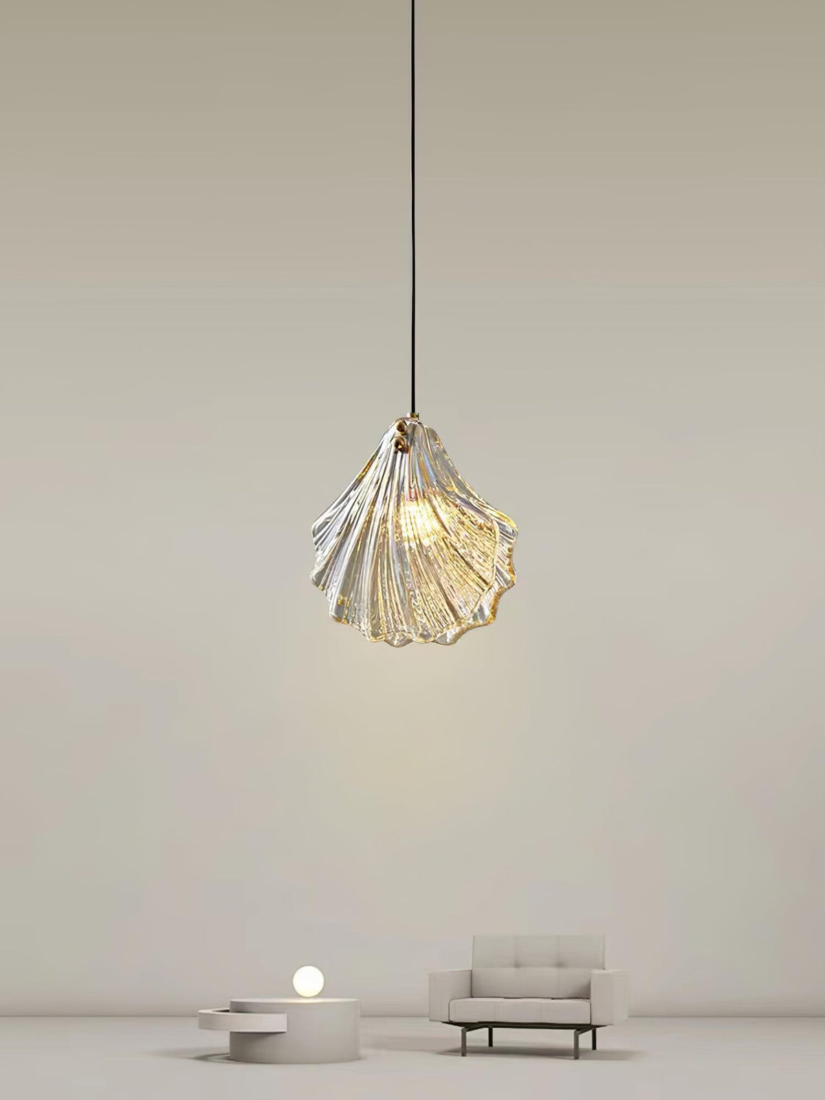 Suspension Parasol en verre et laiton – vue 17