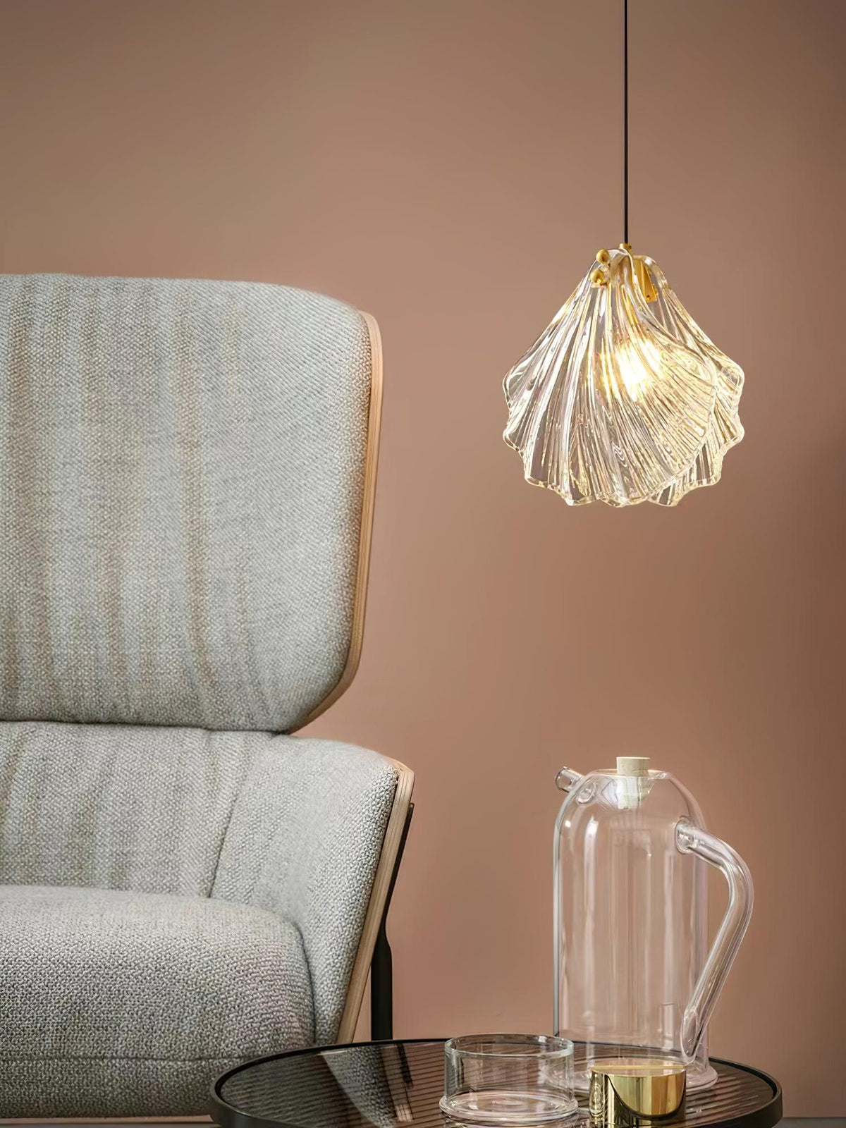 Suspension Parasol en verre et laiton – vue 18