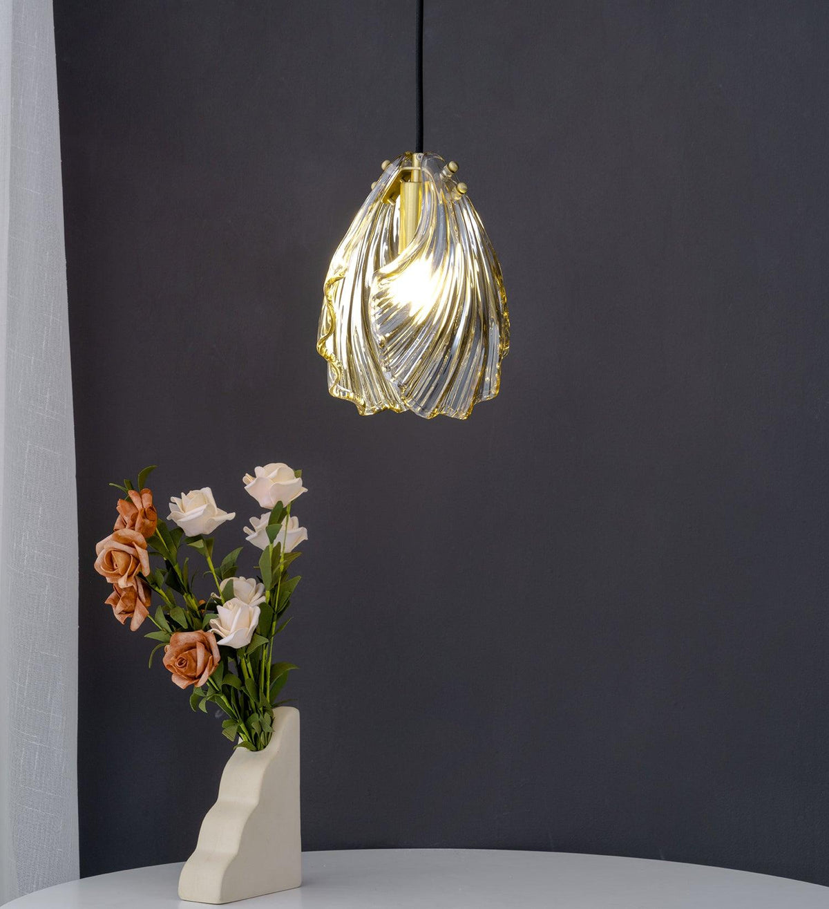 Suspension Parasol en verre et laiton – vue 16