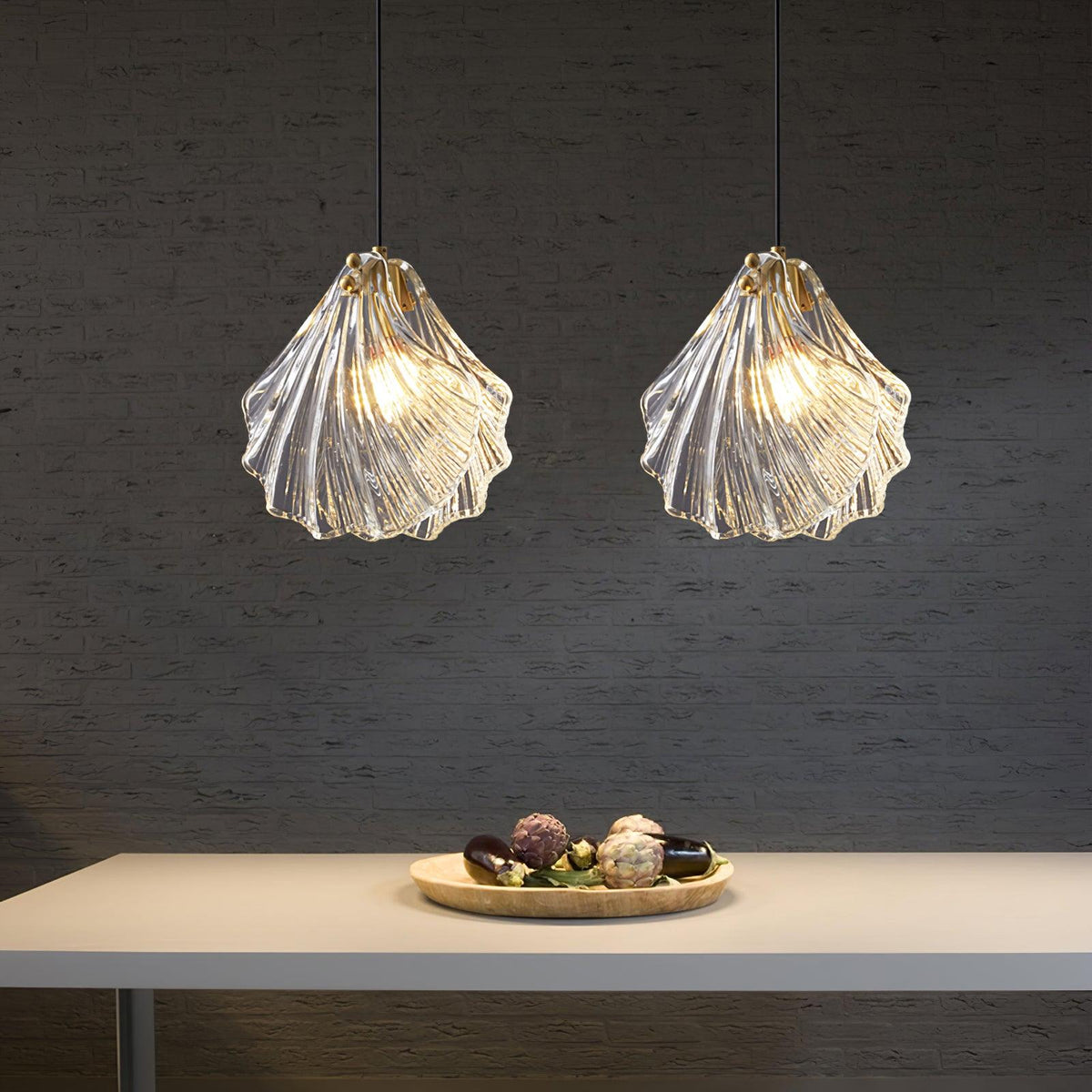 Suspension Parasol en verre et laiton – vue 34
