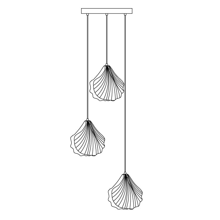 Suspension Parasol en verre et laiton – vue 27