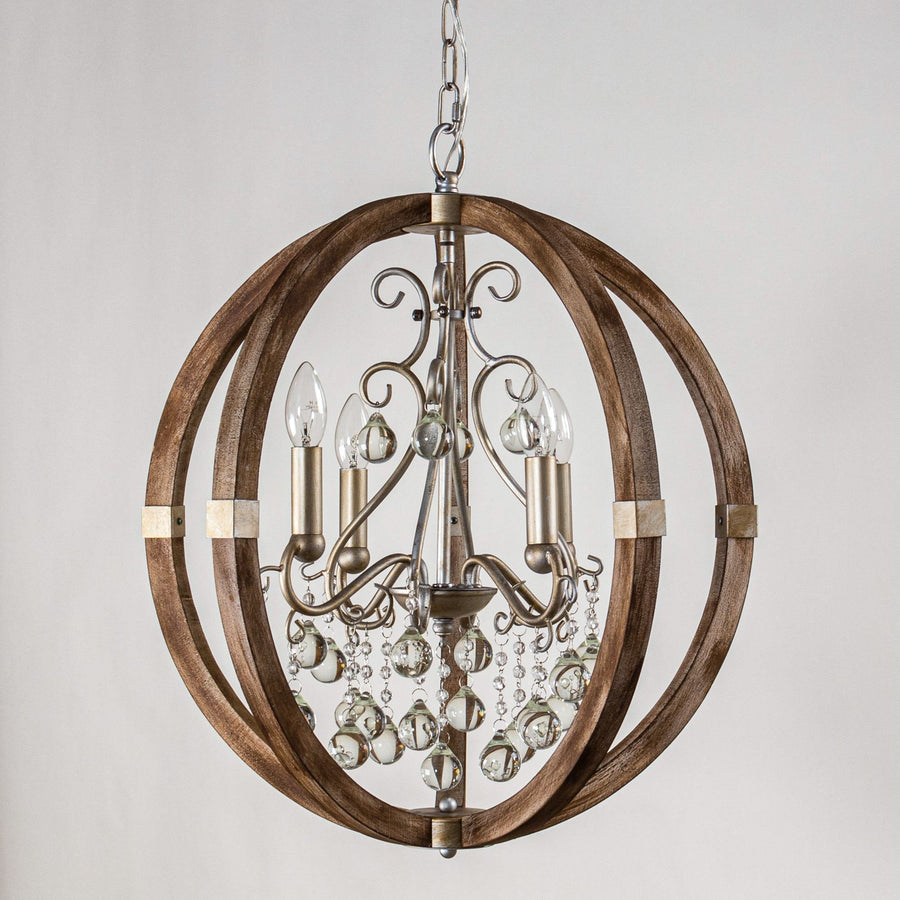 Suspension Fanal en bois et métal – vue 3