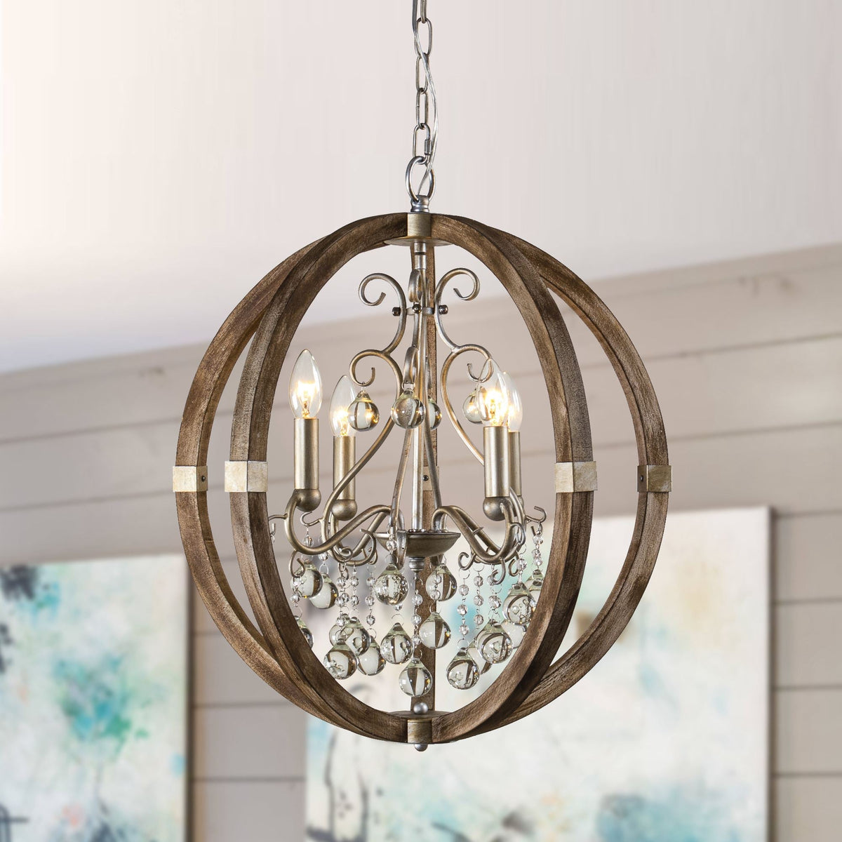 Suspension Fanal en bois et métal – vue 16