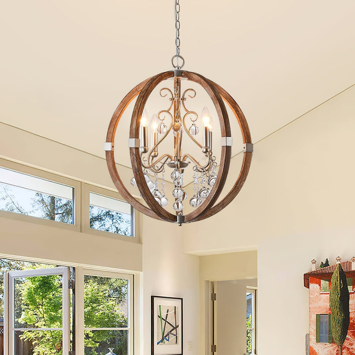 Suspension Fanal en bois et métal – vue 12