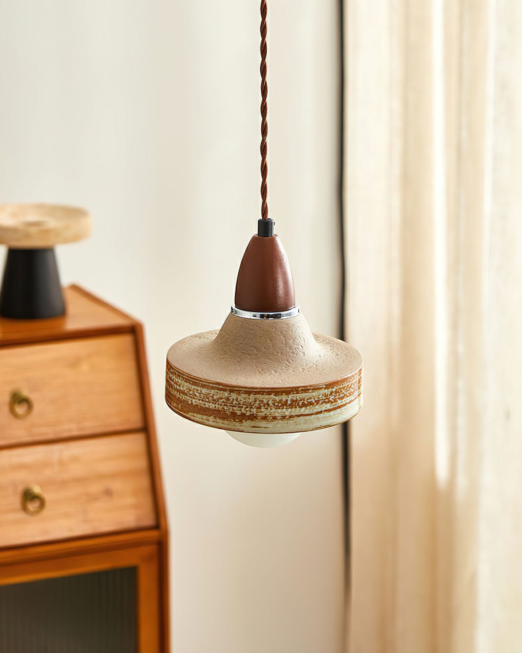 Suspension Baltique en céramique et bois – vue 2