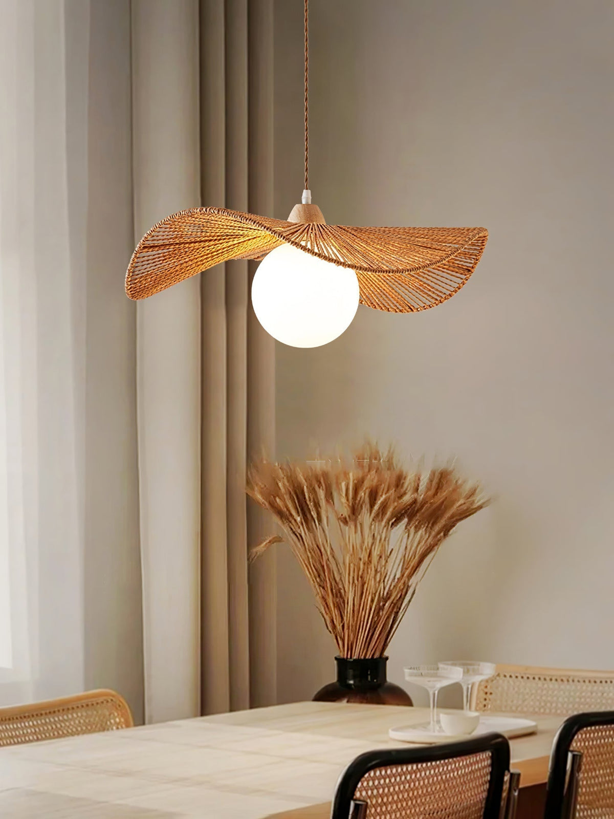 Suspension Nausicaa en verre et jute – vue 11