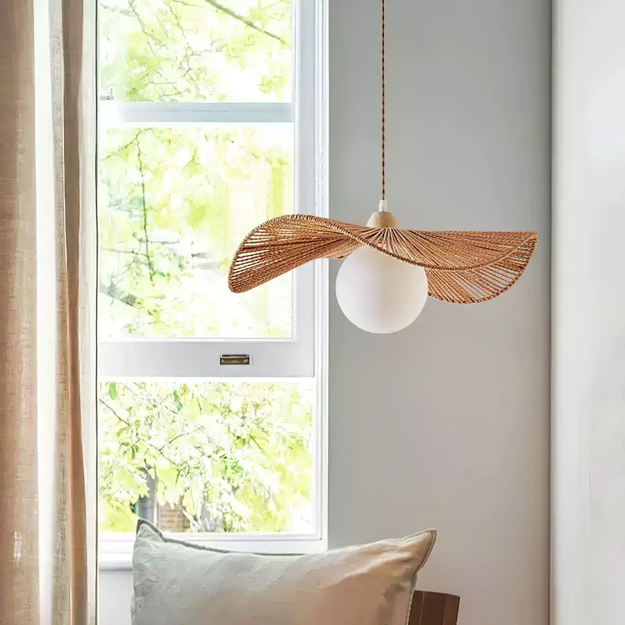 Suspension Nausicaa en verre et jute – vue 5