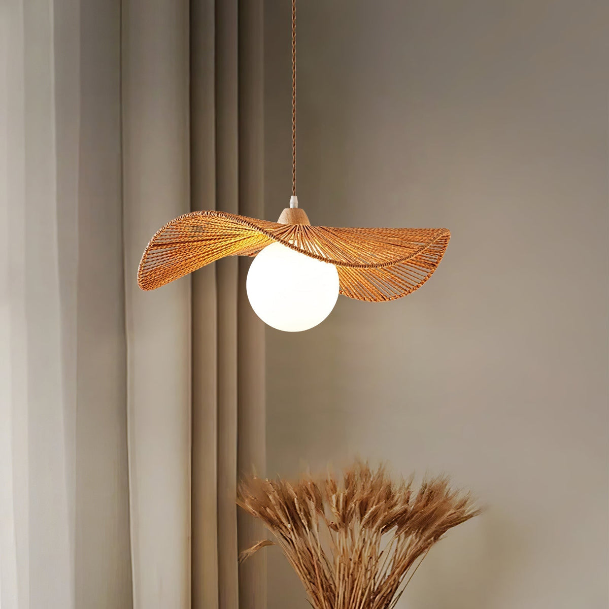 Suspension Nausicaa en verre et jute – vue 14