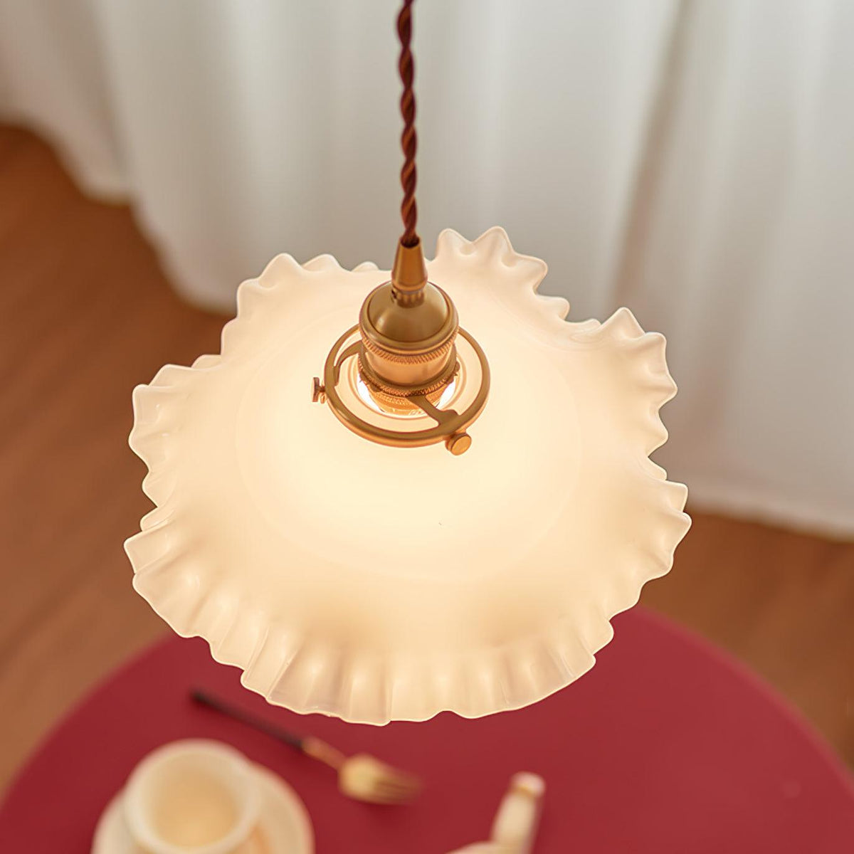 Suspension Géode en verre et laiton – vue 28