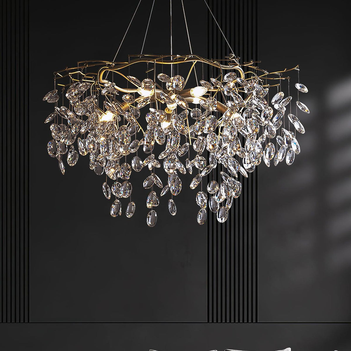Lustre Véga en cristal et laiton – vue 32