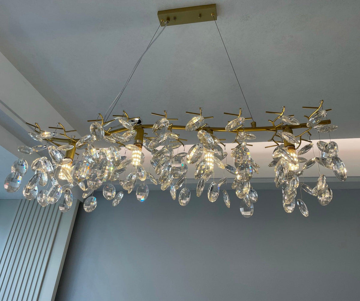 Lustre Véga en cristal et laiton – vue 17