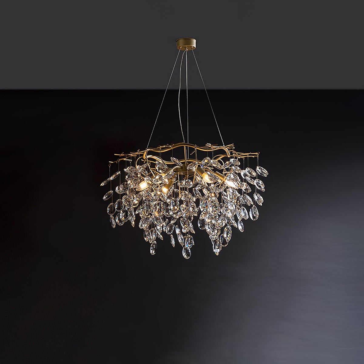 Lustre Véga en cristal et laiton – vue 18