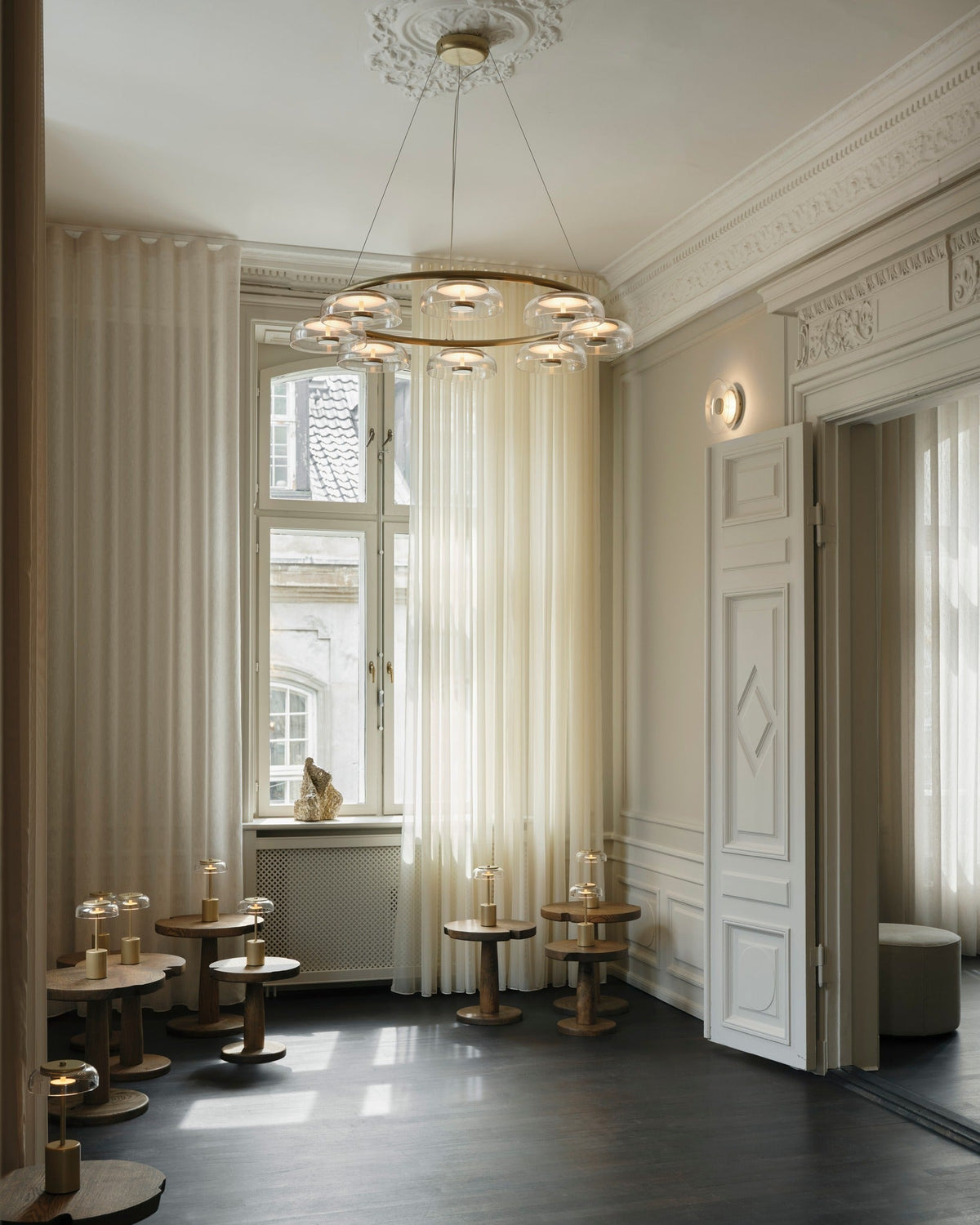 Lustre Olivier en verre et laiton – vue 30