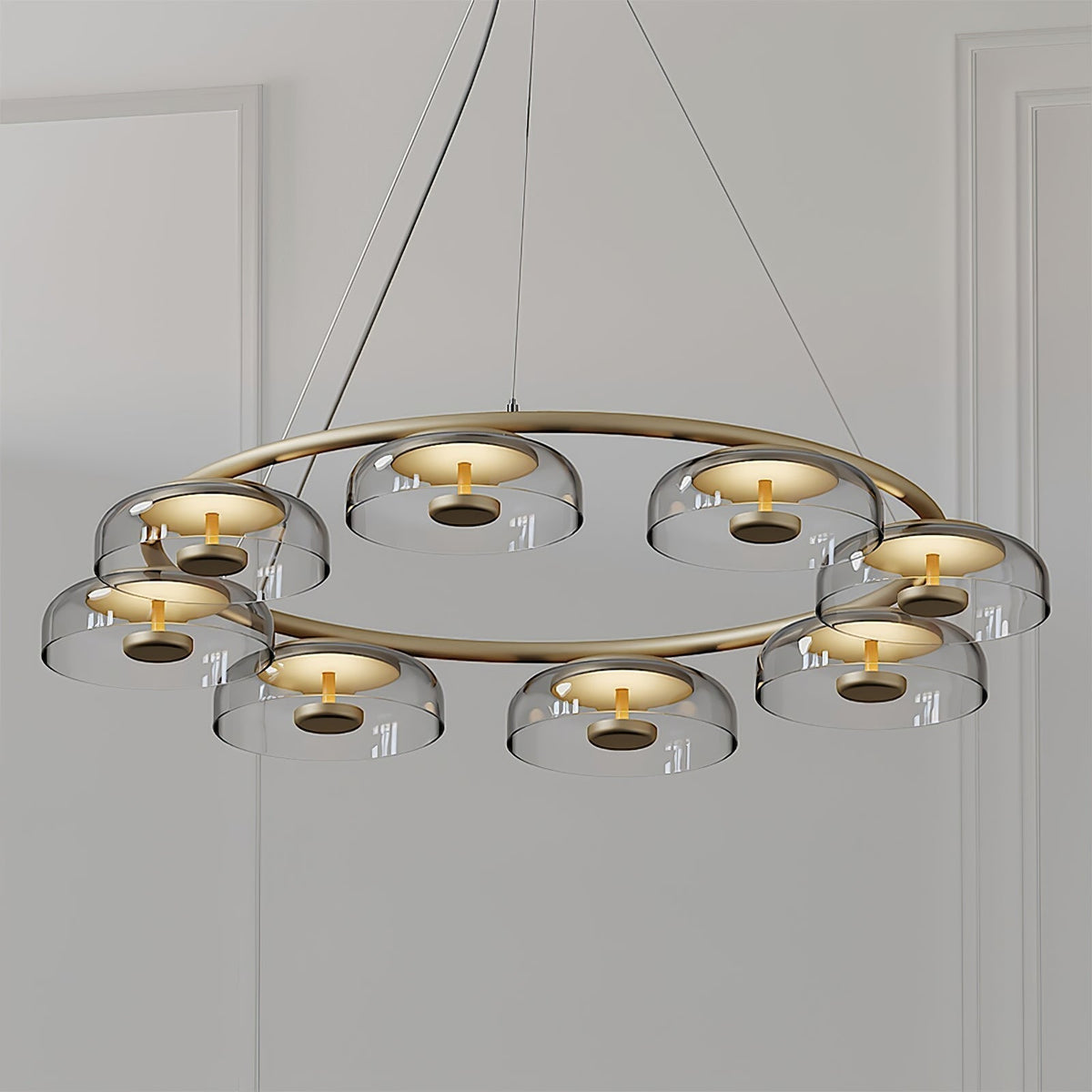 Lustre Olivier en verre et laiton – vue 26