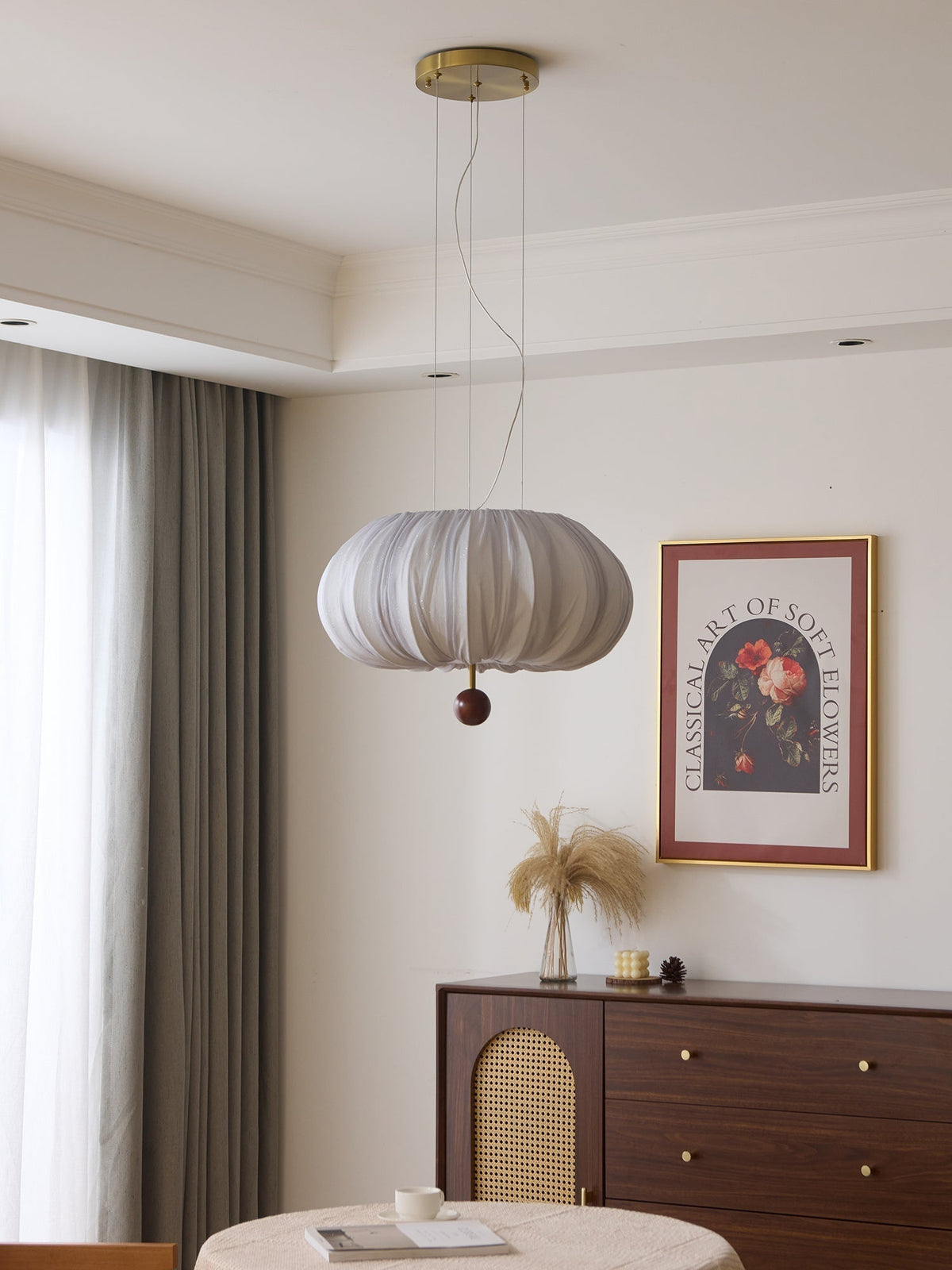 Suspension Fusain en bois et tissu – vue 3